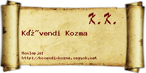 Kövendi Kozma névjegykártya